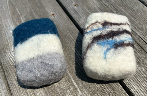 Set of 2 Felted Cold Processed Yogurt Soap